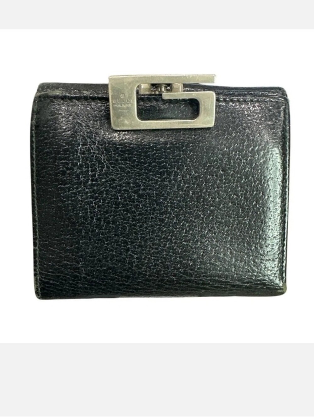 Gucci Vintage Tom Ford Era Black Leather "G" Clasp Wallet EUC